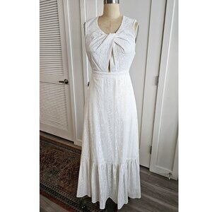 BCBGMAXAZRIA White Eyelet Maxi Dress in size 4